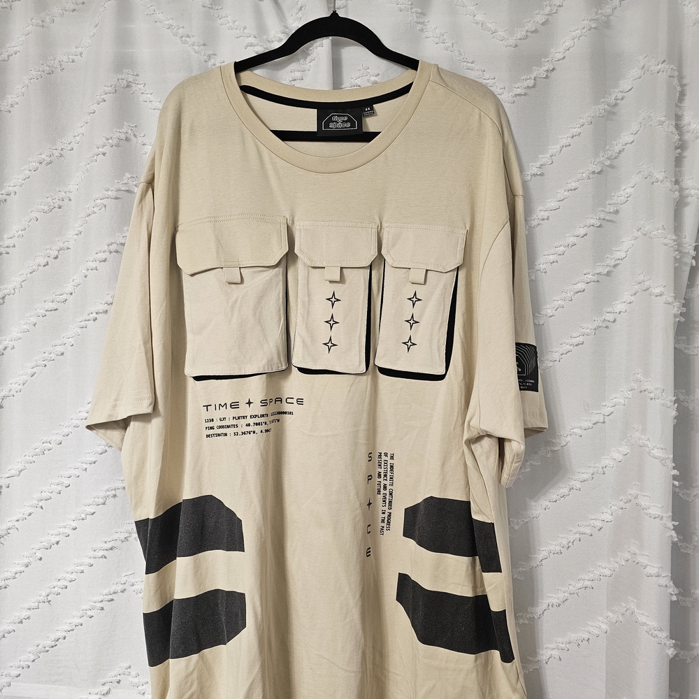 Men's Beige Graphic T-Shirt